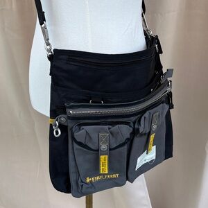 Fire First Black and Gray Crossbody Bag